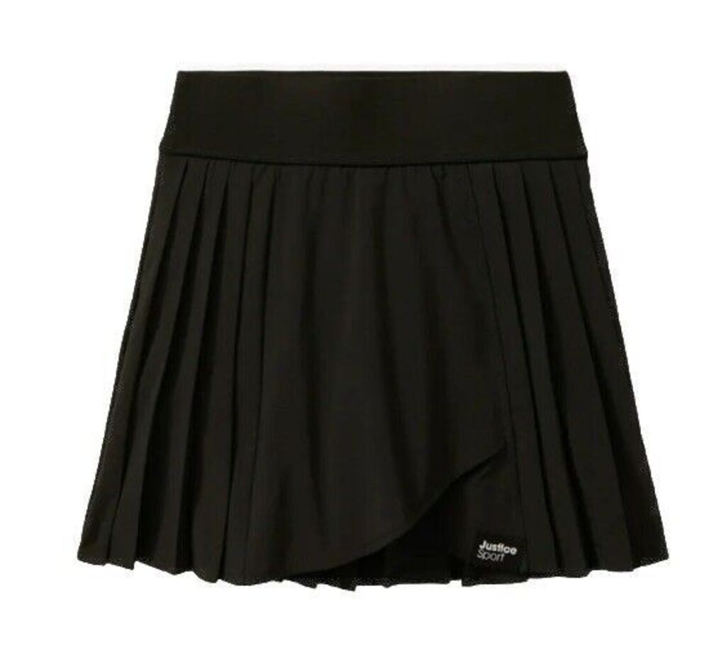 Justice Girls Pleated Cross Over Skirt Black Size 7/8 NWT